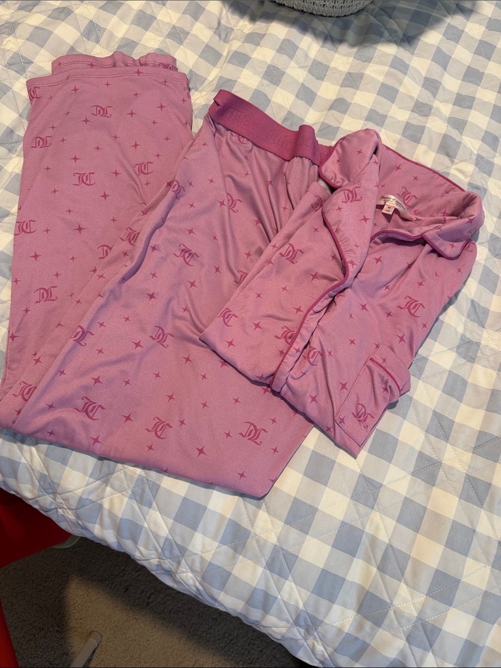 Juicy Couture Pink Monogram Star Lounge Top